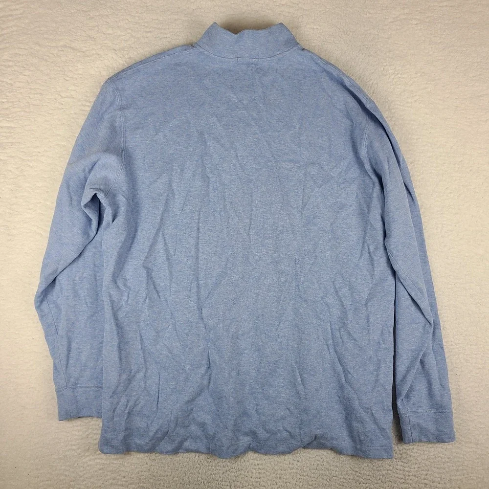 Polo Ralph Lauren Sweater Mens 2XLT 2XL XXL Tall Blue Quarter Zip Estate Rib